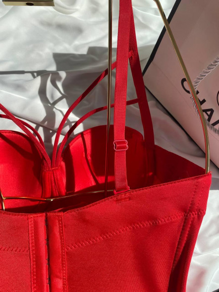 Роскошный удлиненный бюстье Velvet Scarlet