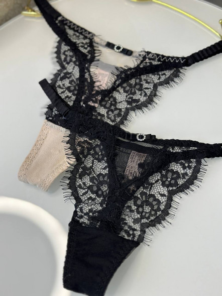 Chiloți tanga universali din dantelă &amp;quot;Velvet Whisper&amp;quot;