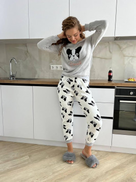 Set pijama Cozy Pup Dreams din țesătură de prosop