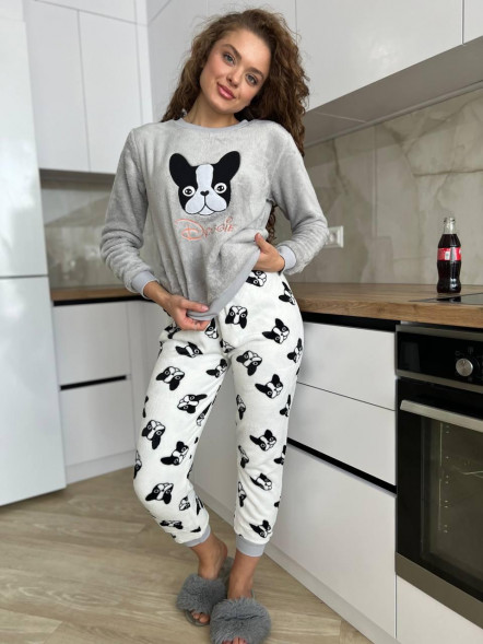 Set pijama Cozy Pup Dreams din țesătură de prosop