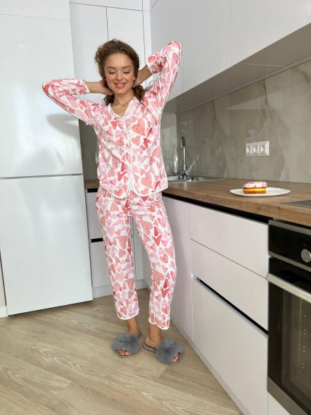 Пижама из хлопка с сердечками Cozy Hearts