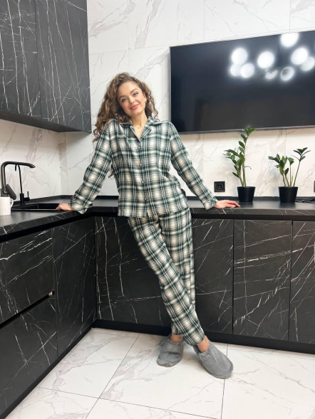 Pijamale din flanelă premium Plaid Cozy Comfort