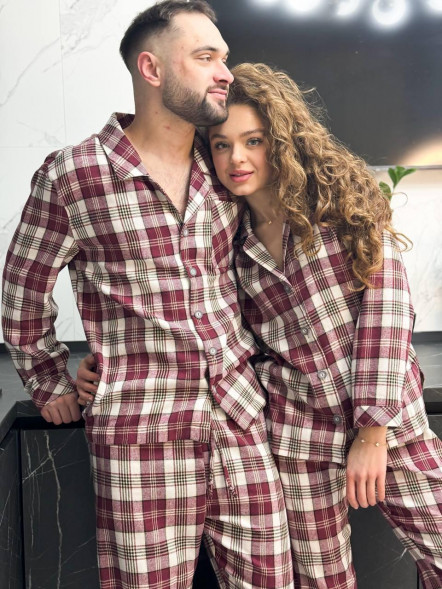 Pijamale din flanel premium Cozy Plaid Dreams