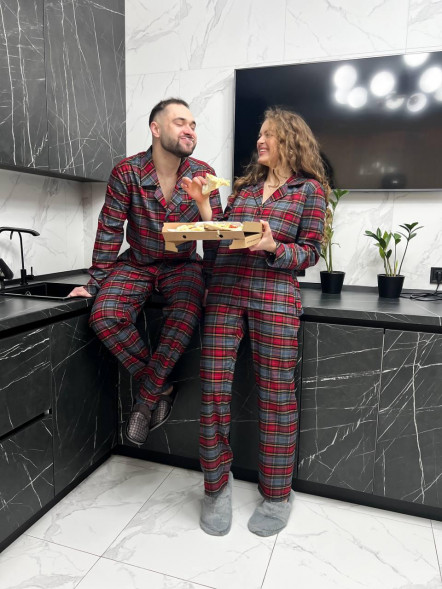 Женские пижамные штаны и рубашка Cozy Tartan 