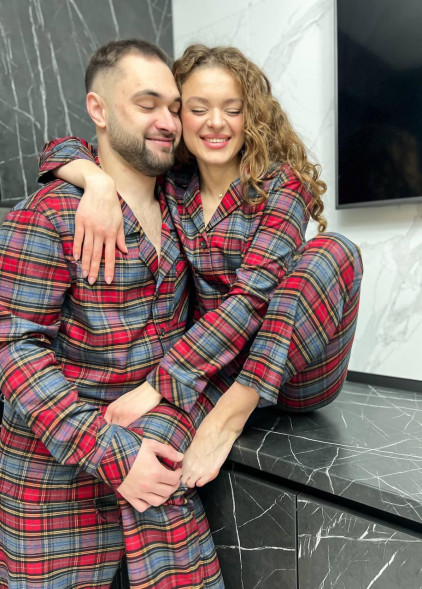 Женские пижамные штаны и рубашка Cozy Tartan 