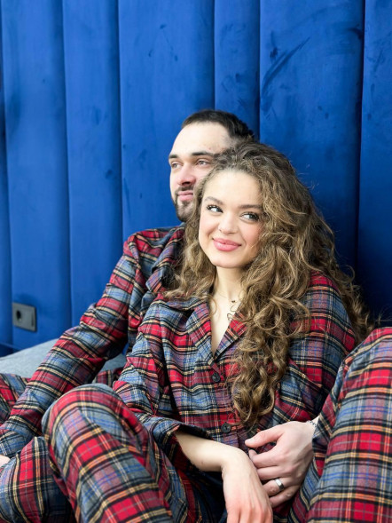 Женские пижамные штаны и рубашка Cozy Tartan 