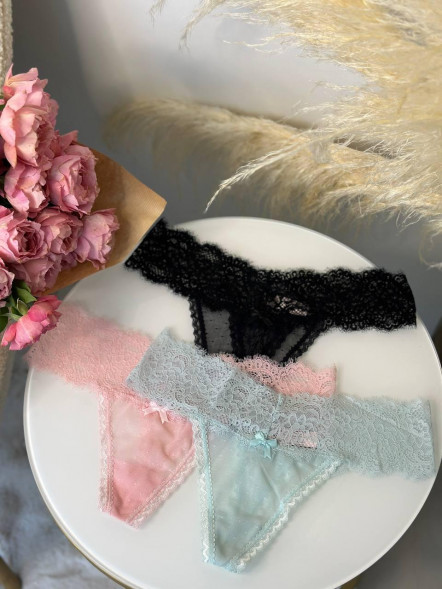 Set tanga delicat din dantelă Delicate Lace Trio