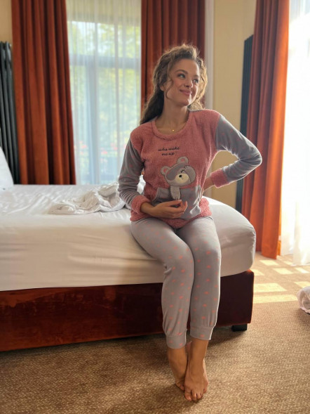 Pijama din fleece și pluș Teddy Bear Bliss