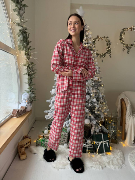Женская уютная пижама из турецкой премиум фланели Cozy Flannel Set