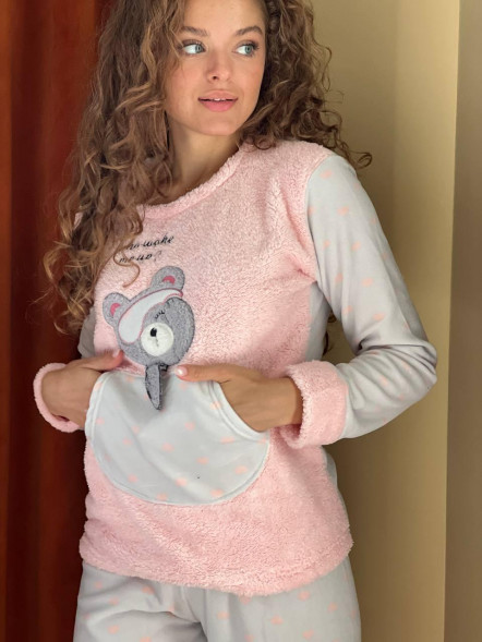Set de casă Cozy Bear din fleece cu ursuleț moale
