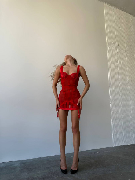 Эротическое платье-сеточка с трусиками &amp;quot;Seductive Scarlet&amp;quot;