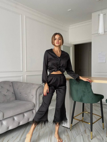 Costum elegant în stil pijama &amp;quot;Velvet Whisper&amp;quot;