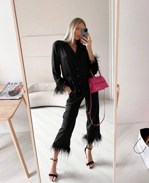 Costum elegant în stil pijama &amp;quot;Velvet Whisper&amp;quot;