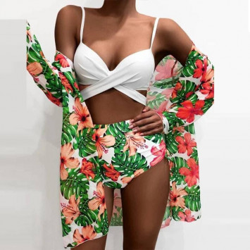  Set de plajă Tropical Bliss: costum de baie și tunică